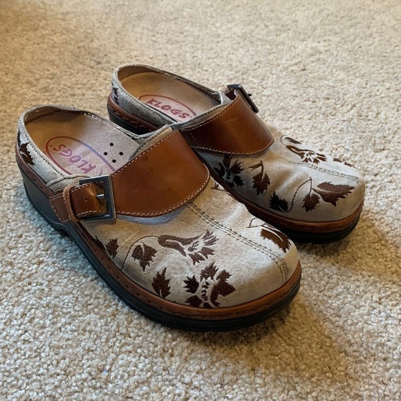 Klogs Austin Suede Tapestry Clog Mule 7.5 Western Floral Leather Slip-On Comfort - Picture 2 of 13